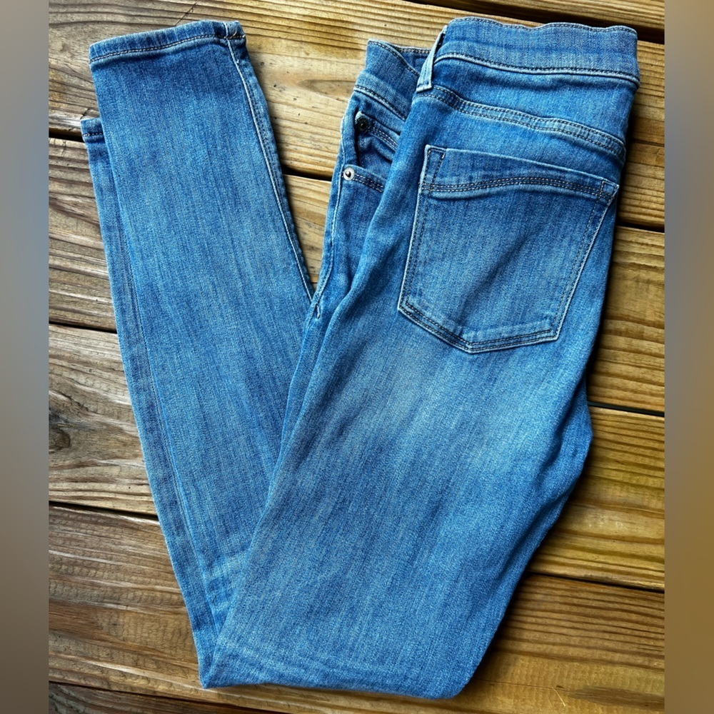 Express Size 4 Mid Rise Legging Women's Blue Denim Skinny Jeans - Picture 5 of 10